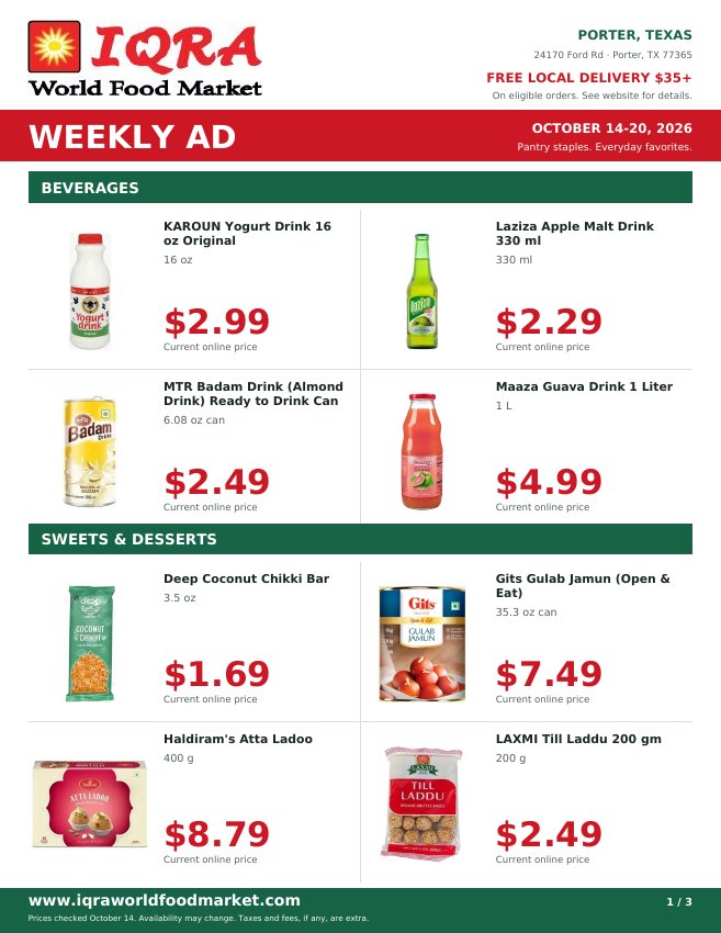 IQRA weekly ad cover